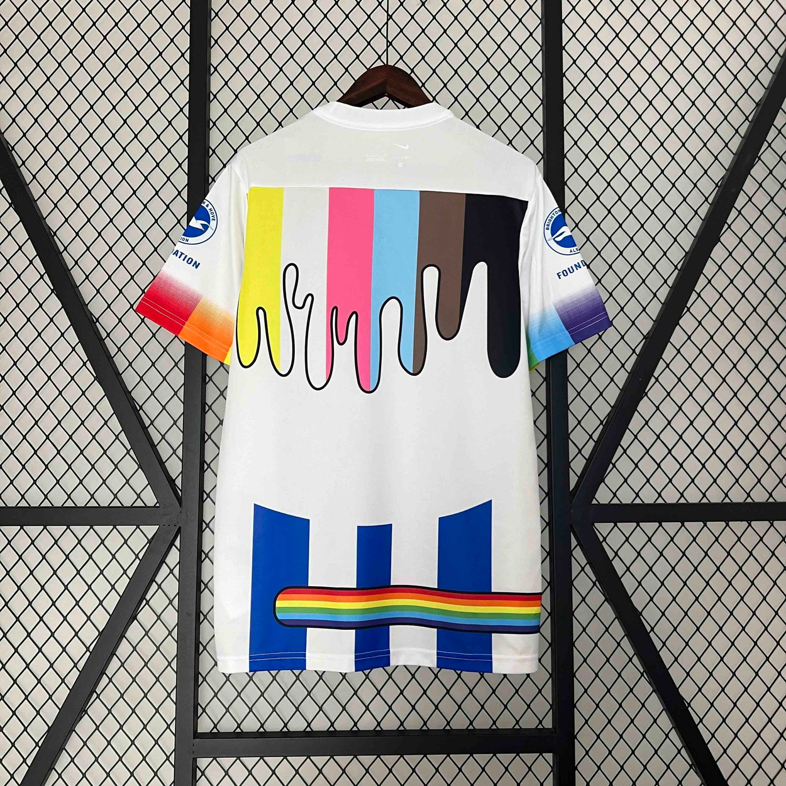 Brighton & Hove Albion Football Jersey Rainbow Laces Pre-Match Custom Shirt 2024/25 - Image 3