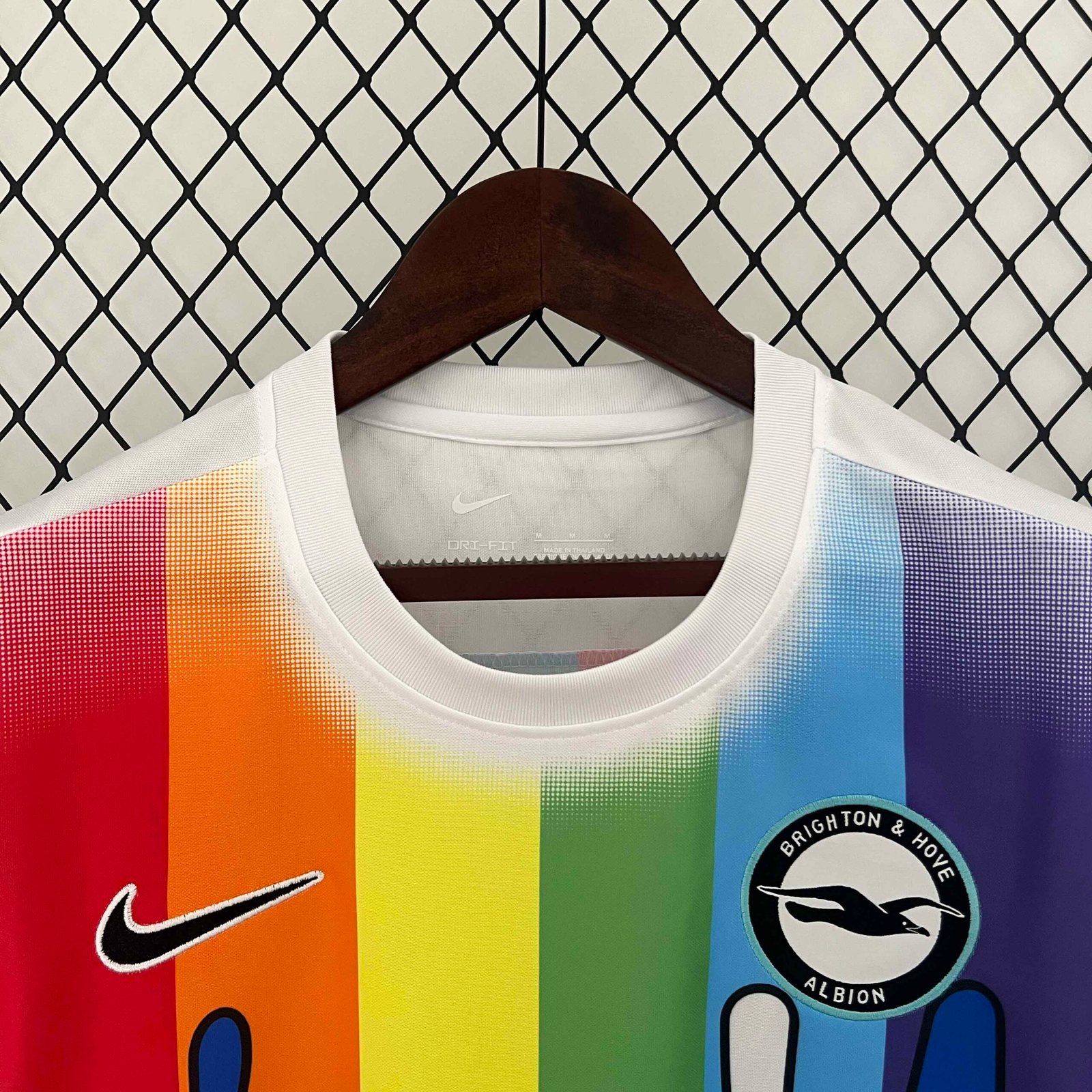Brighton & Hove Albion Football Jersey Rainbow Laces Pre-Match Custom Shirt 2024/25 - Image 4