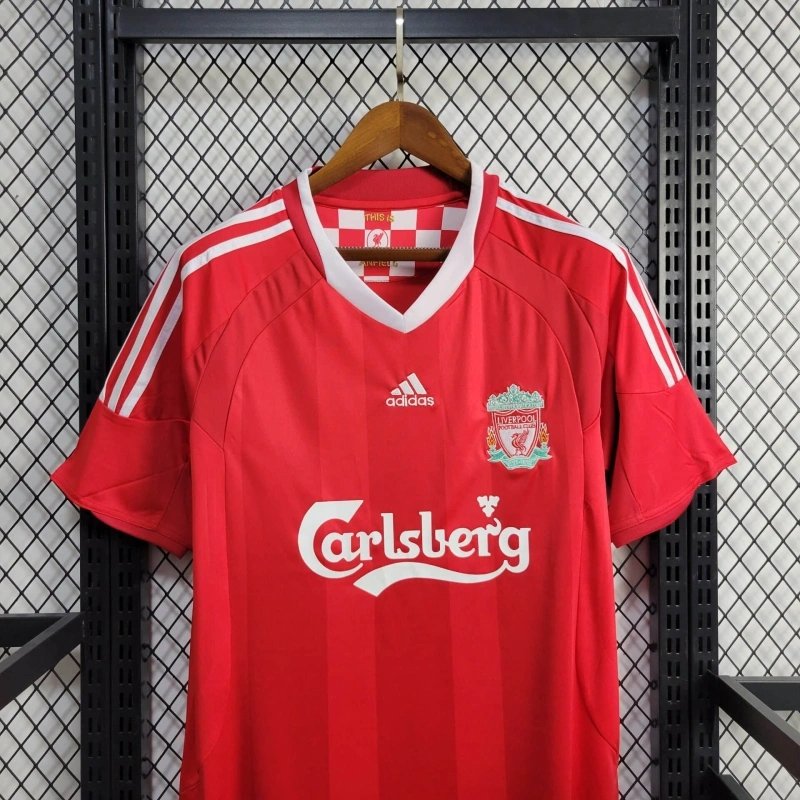 Liverpool Retro Football Jersey Home Champions League Custom Shirt 2008/09 - Image 4