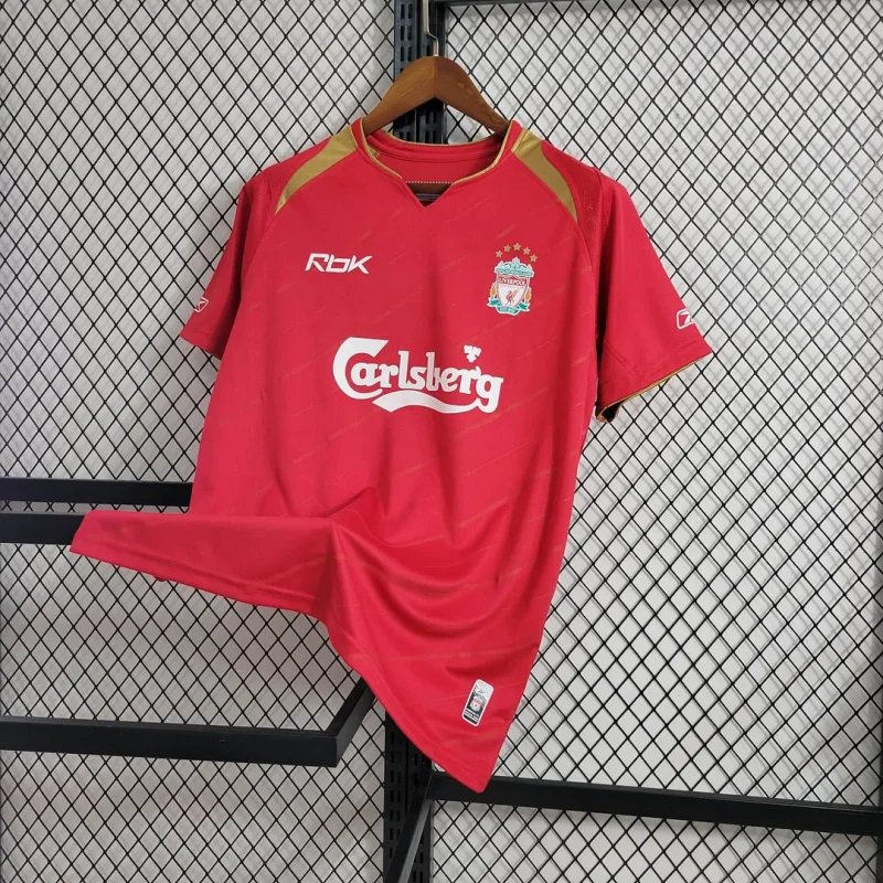 Liverpool Retro Football Jersey Home Custom Shirt 2005/06 - Image 4