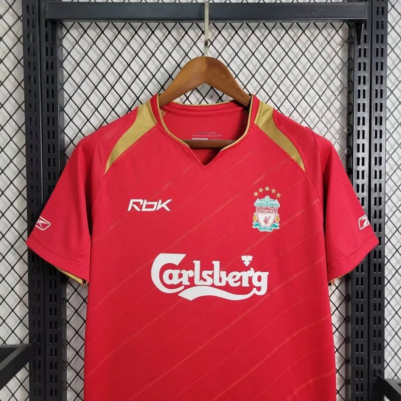 Liverpool Retro Football Jersey Home Custom Shirt 2005/06 - Image 6