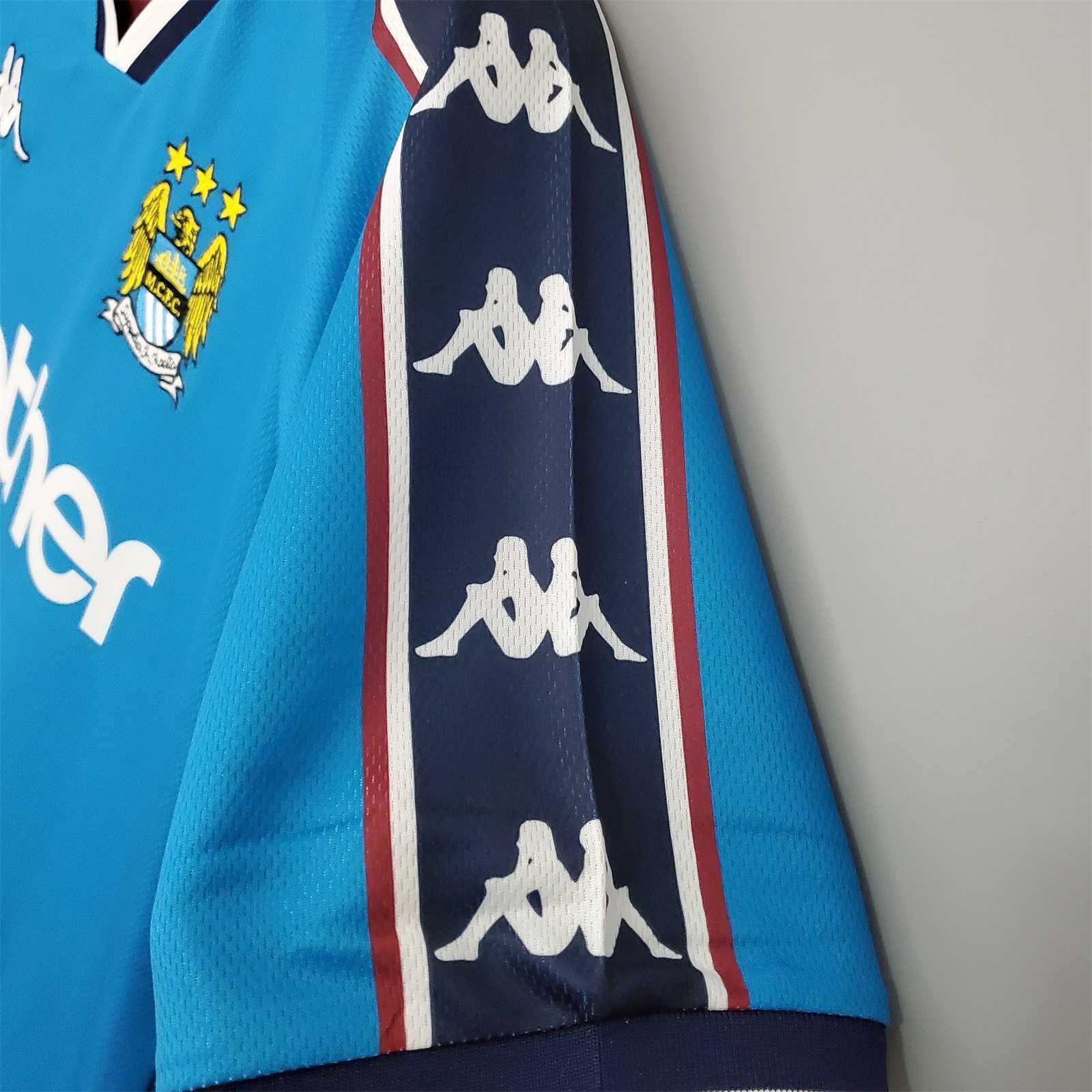Manchester City Retro Home Football Jersey Shirt 1997/99 - Image 6