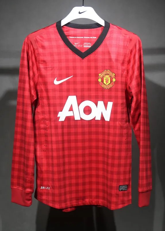 Manchester United Authentic Retro Home Long Sleeve Football Jersey Shirt 2012/13