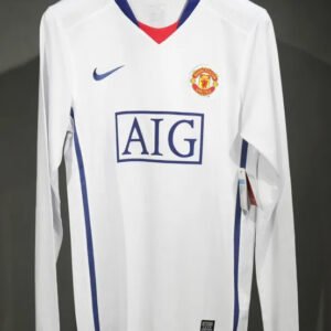 Manchester United Retro Authentic Away Long Sleeve Football Jersey Shirt 2008/09