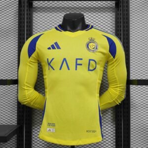 Al Nassr Authentic Soccer Jersey Home Long Sleeve Shirt 2024/25