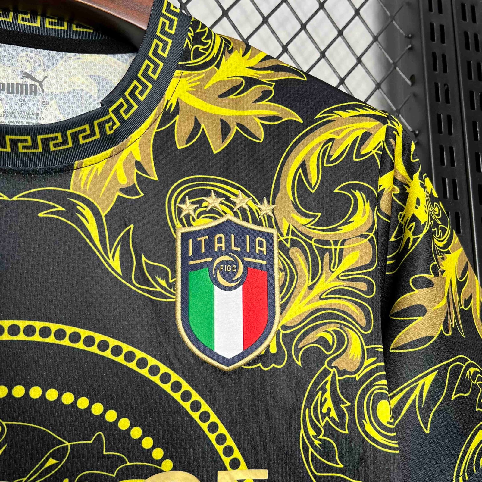 Italy Soccer Jersey x Versace Gold Special Edition Custom Shirt 2022 - Image 7