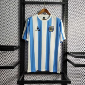 Argentina Retro Jersey Custom Home Football Jersey 1986